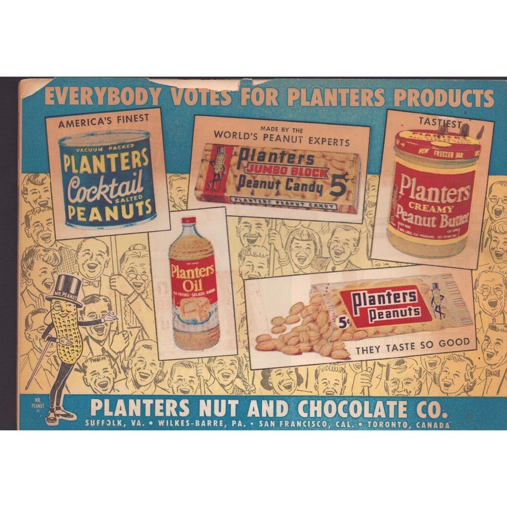 1960 Planters Mr Peanut Presidents of the United States Historical Paint Book - Picture 2 of 2
